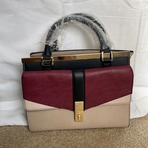 Maroon and beige Aldo bag